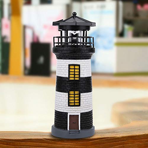 Pesine Solar Lighthouse Statue Rotating Outdoor Light Garden Yard Lawn Craft Ornament For Home Decoration #TOP2