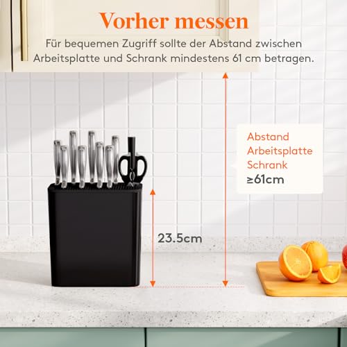 Lifewit Messerblock ohne Messer Schwarz, für bis zu 25 Messer, Schwarz – Ansicht 5