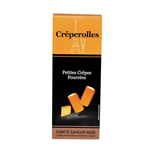 CRÊPEROLLES - kleine gefüllte Crêpes mit Comté - Nussfüllung - Millcrepes - 100g, Menge:3 Stück