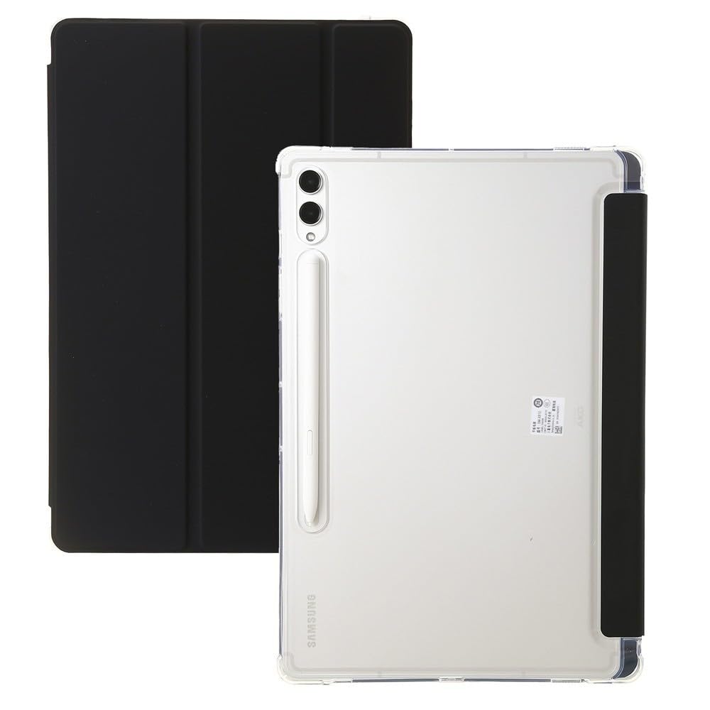 Étui Samsung Tab S9 FE Plus noir avec coque arrière rigide transparente - 8