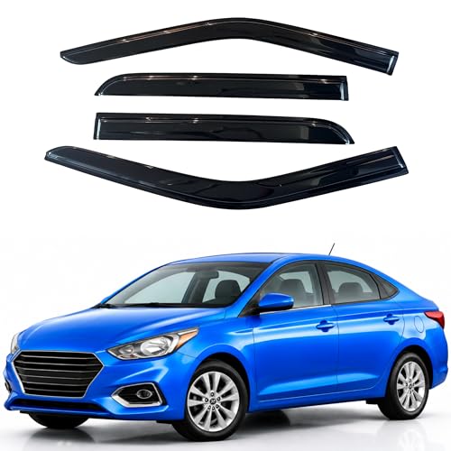 Image of IG Window Visors Fit for 2018-2023 Hyundai Accent, Out-Channel Rain Guards Vent Wind Deflectors 4PC, Car Accessories for 18-23 Accent
