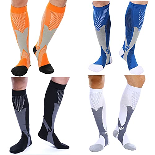 4 Pair Compression Running Socks For Men & Women Fit for Athletic Travel Sport Christmas Gift