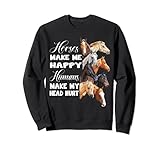 Photo Gallery horses make me happy horseback equitazione horse lover gift felpa Photo Gallery horses make me happy horseback equitazione horse lover gift felpa