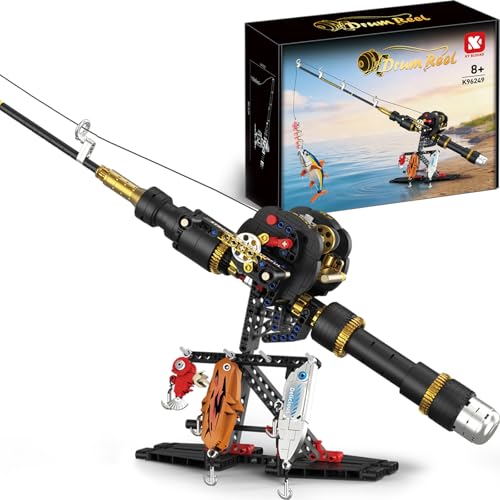 BYTLK Fishing Rod Building Block Set [589+] Pieces - Compatible with LEGO STEM Building Toys; Gift for Children Adults and Home Decor