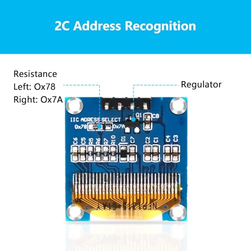 QIQIAZI 0,96 Zoll OLED Display I2C Modul,5PCS I2C Display Modul 128 x 64 Pixel I2C Bildschirm Anzeigemodul kompatibel mit Arduino und Raspberry Pi(Gelb/Blau)