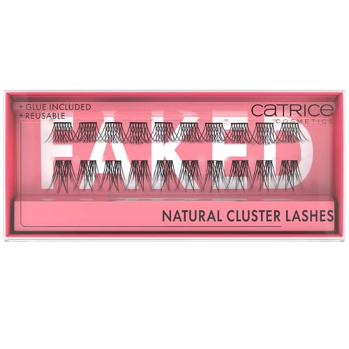 Catrice Faked Natural Cluster Lashes, False Eyelashes, Black, Long-Lasting, False Eyelash Effect, Vegan, No Microplastic Particles, Nanoparticles Free, No Perfume, Pack of 1 (20 Pieces)
