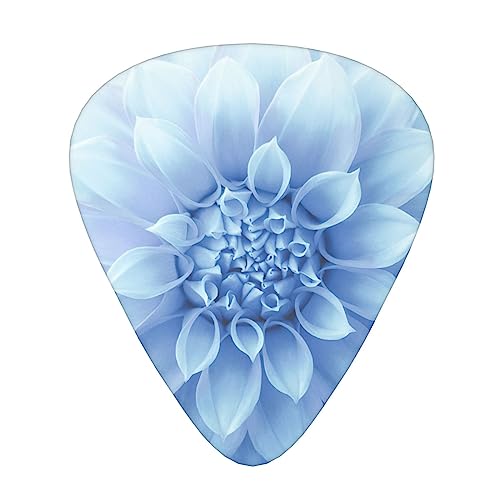 Lot de 12 médiators en forme de fleur de dahlia bleue pour guitare électrique et basse - Les Beatles, Paul McCartney, John Lennon, RIngo Starr, George Harrison Lot de 12 médiators en forme de fleur de dahlia bleue pour guitare électrique et basse