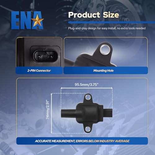 ENA Set of 8 Ignition Coil Pack Compatible with Ford E350 E450 F250 F350 F450 F53 F550 F59 F600 F650 F750 Super Duty 7.3L V8 2020 2021 2022 2023 Coils Replacement for DG587 UF893 LC3Z12029B by ENA - Image 6