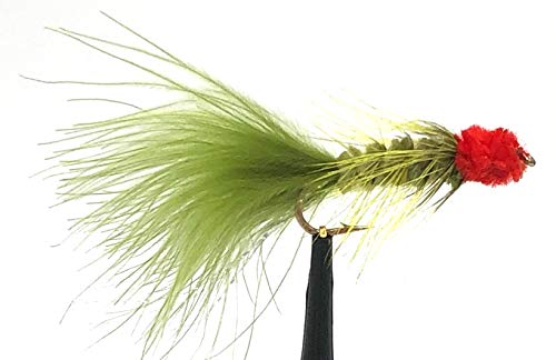 Egg Sucking Leech - Many Colors With Flash Fly Fishing Flies For Trout And Other Freshwater Fish - One Dozen Wet Flies (Olive, 4) #TOP27