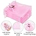 joycraft 4x6 In Organza Bags with Rose, 30Pcs Pink Wedding Party Favor Bag, Jewelry Pouches with Drawstring, Sheer Mesh Drawstring Bags for Jewelry, Makeup, Candy, Desserts