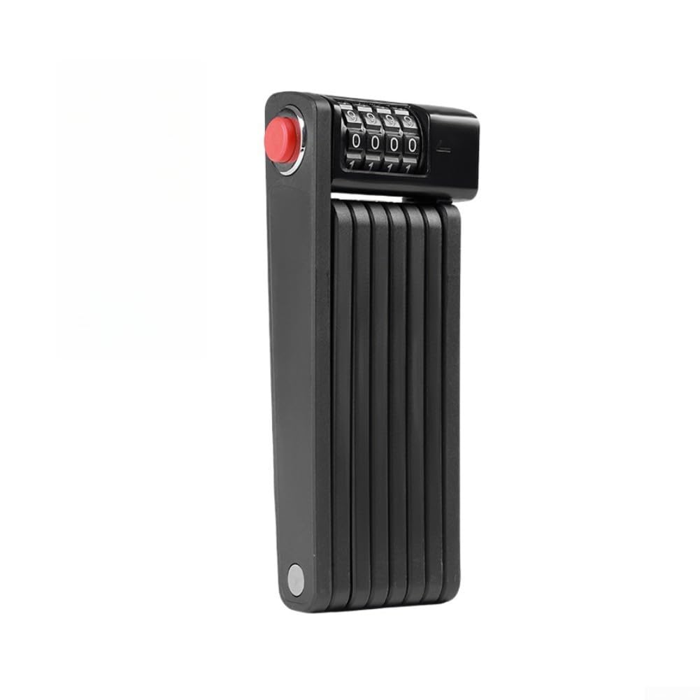 Lucchetto pieghevole per bicicletta, con combinazione portatile, blocco di sicurezza per bicicletta, e-bike, mountain bike, scooter elettrico, in lega, dispositivo antifurto piccolo, nero