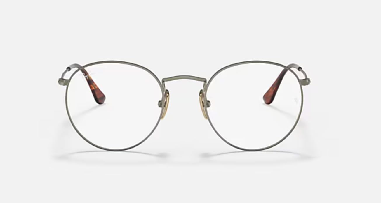 Ray-Ban Unisex Rx8247v Round Titanium Round Prescription Eyewear Frames