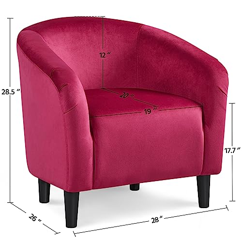image for Yaheetech Club Chair, Velvet Accent Chair Upholstered Barrel Chair Sit