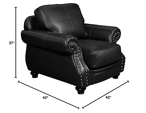 Sillón Plegable Cuero Negro miniatura 3