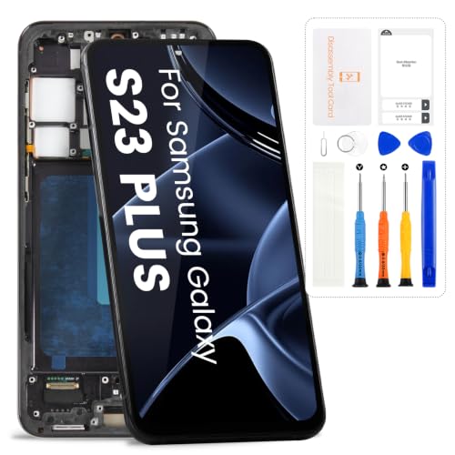 for Samsung Galaxy S23 Plus 5G Screen Replacement with Frame,Black,Incell