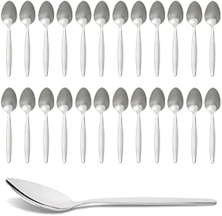 Tea Spoon Set 24PC Stainless Steel Flatware Daily Use Tableware for Home, Party, Camping & Travel Use - Set Consists of 24 Tea Spoons 13cm