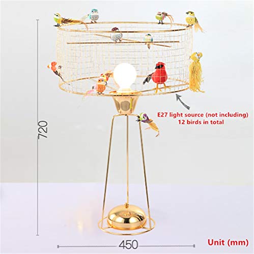Desk Lamp E27 Light Modern Simple Living Room Bedroom Modern Bedside Lamp Plating Wrought Iron Creative Gold Wire Birdcage Table Lamp with Button Switch (Including 12 Birds Decoration) steampunk buy now online Desk Lamp E27 Light Modern Simple Living Room Bedroom Modern Bedside Lamp Plating Wrought Iron Creative Gold Wire Birdcage Table Lamp with Button Switch (Including 12 Birds Decoration) steampunk buy now online