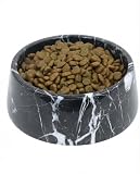 OOBOOB Natural Marble Dog Bowls, Heavy Non-Slip Pet Bowls, Minimalist Design with Unique Veining, Durable Dog Food & Water Bowls for Small to Medium Dogs & Cats