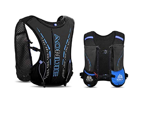 AONIJIE Mochila de Agua para Niños Con 2,5 L y 750 ml - para Senderismo, Bicicleta, Escalada (Negro)