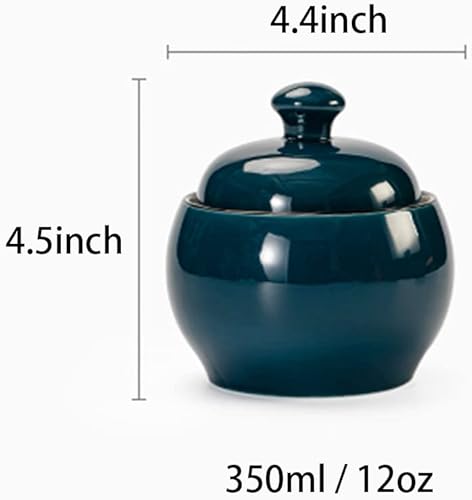 Miniatura 2 de Tarro de cerámica con tapa y cuchara de almacenamiento de sal con girasol