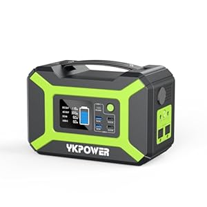 Portable Power Station 300W (Peak 600W), YKPOWER 296Wh Backup Lithium Battery Generator with 110V AC Output, 60W USB-C PD Output, LED Light, Solar Generator for Outdoor Camping Travel RV CPAP Home