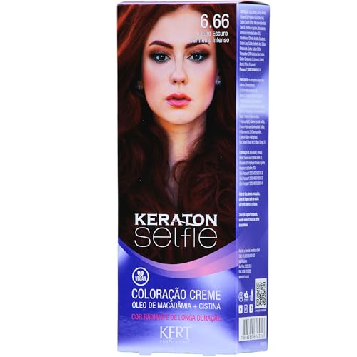 Coloração Keraton Selfie Louro Escuro Vermelho Intenso 6.66