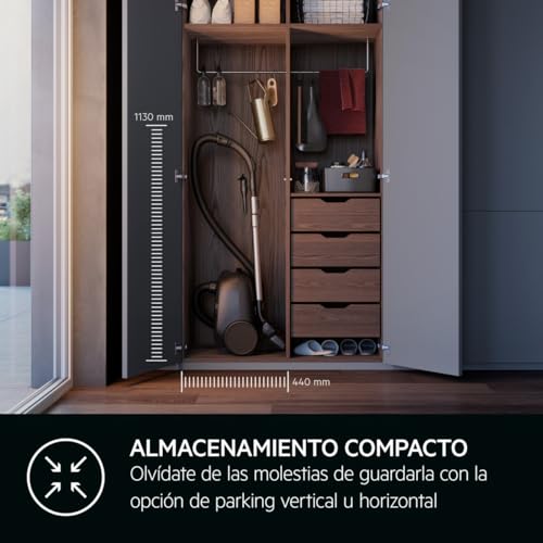 AEG AB61H6SW Aspirateur avec Sac/Grande Puissance d'aspiration sur Tous Les sols/avec Buses supplémentaires / 50% Plastique recyclé/Idéal pour Les asthmatiques, Les Personnes allergiques, Les