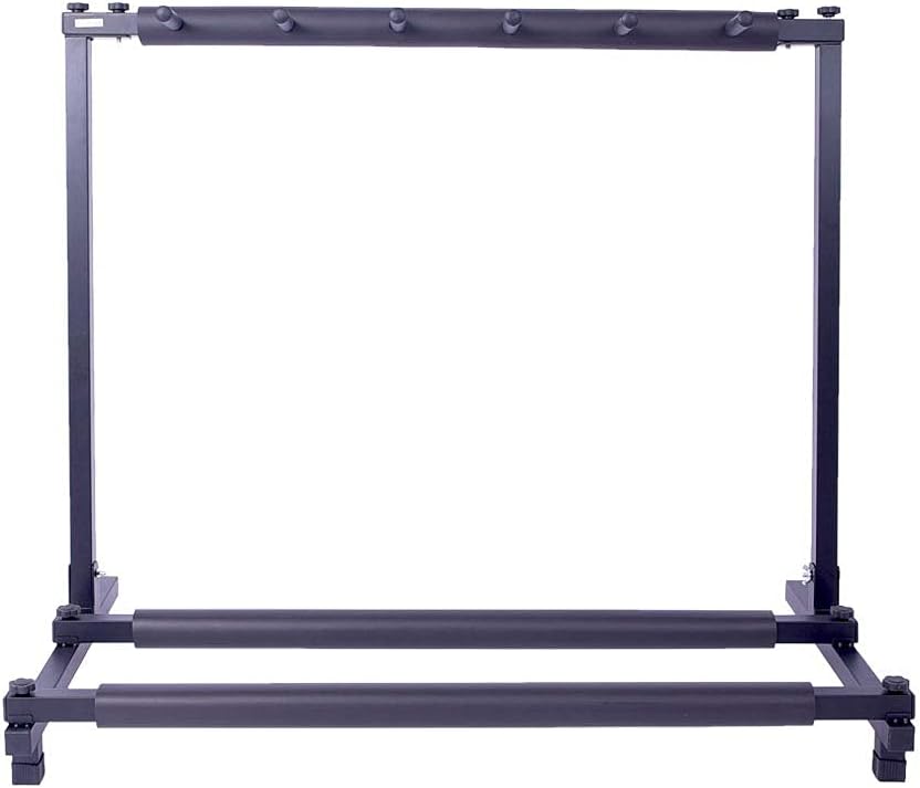 NW Folding Multi-Guitar Display Rack 5 Guitar Stand Floor Stand Guitar Rack Holder Stand Accessories for Acoustic, Classical, Electric Guitar Bass Guitar & Guitar BagCase (5 Holder)