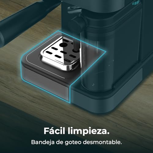 Cecotec Cafetière Express Semi-automatique Power Espresso ColdBrew Latte Oscuro. 1350W, 20 Bars, Froid, Tiède ou Chaud, Écran Tactile, Réservoir d'Eau de 1.5L, Réservoir de Lait de 500ml, Double Bras