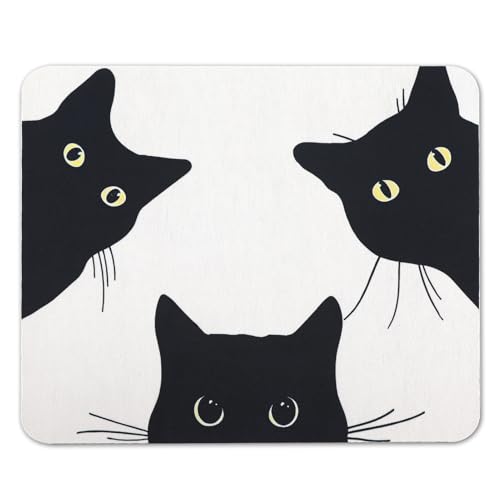Cute Mouse Pad With Three Cat Pattern - Anti-Slip Mat for Computer and Laptop - Small Size