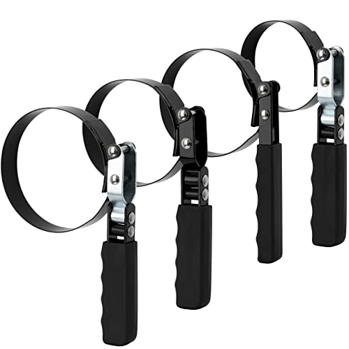 YUNMIAN Oil Filter Wrench Set, 4PCs Heavy Duty Oil Filter Wrench 2.56”-3.11”, 3.27”-3.86”, 3.5”-3.86”, 4”-4.4”Swivel Oil Filter Remover Pliers, Oil Change Tools Set for Removing Oil Filters