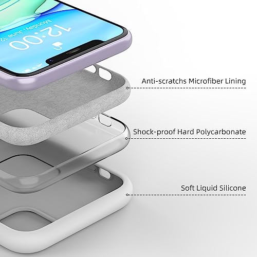 Coque pour iPhone 11 en silicone liquide blanc avec finition microfibre premium - 4