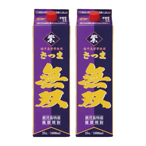 [三浦屋]さつま無双 紫パック 芋焼酎 25度 1800ml×2本 焼酎