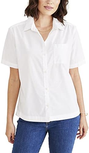 Dockers Womens Regular Fit Short Sleeve Button Down Shirt