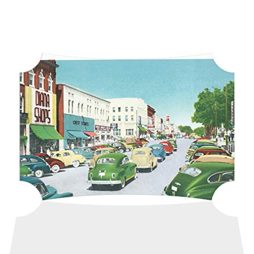 Fastasticdeals Horizontal Home Decor Wall Sign Scene in Business District,