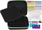 30 Essential Oils Custom Carrying Case for 5ml 10ml and 15ml Bottles from doTerra, Young Living and endless others - The Perfect Hard Shell Exterior Storage Organizer for your Collection (Basil Green)