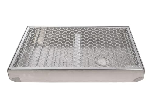 ACO Abtrittrost Fußabtreter + Emco ALU Bodenwanne Schuhabstreifer Abstreifer Abtreter Rost Wanne, Größe:600 x 400 mm