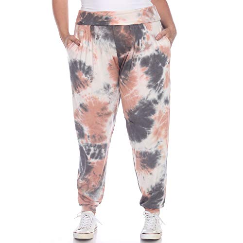 White Mark Women's Tie-Dye Harem Pants With Pockets (Pink, Large) #TOP11