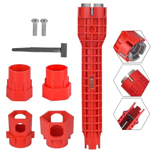SHIQUAN Chave multifuncional para lavatório, torneira e mangueira de água - ferramenta de instalação para lava-loiças, WC, casa de banho e cozinha