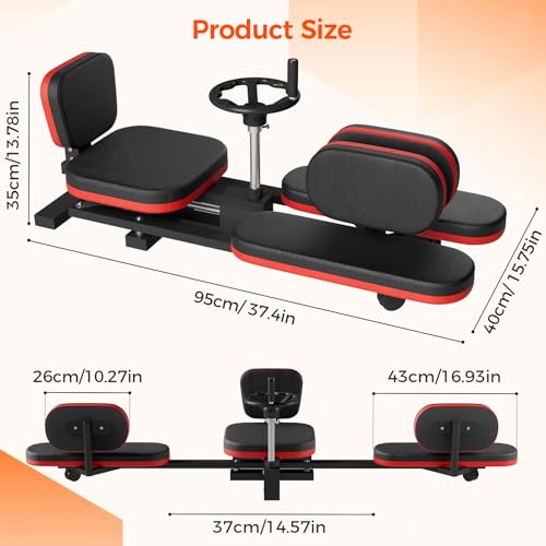 Image of 330LBS Heavy Duty Leg Stretcher Machine - Steel Frame Split Trainer with Adjustable Soft Padding, Flexibility Stretching Equipment for Home Gym, Dance & Yoga