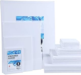 TBC Blank Canvas for Painting 8PCS A5 Artist Canvases Frame Drawing Board Panels 100% Cotton Acid Free Professional Art Canvases for Acrylic Oil Gouache Watercolour 12.7 x 17.8cm (5 X 7)