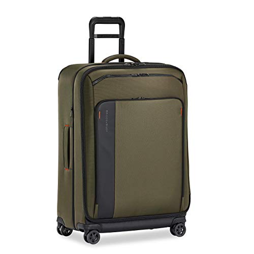 Briggs & Riley 29' Large Expandable Spinner - Checked Luggage for Travel, Suitcases with Wheels, Softside Rolling Bag for Men & Women, Self-Repairing Zipper - ZDX Collection, Hunter