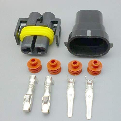 5/30/100set Waterproof 2 Pin Electrical Wire Connector Plug AWG Car Motorcycle Marine H11 H8 Male and Female - (Color Name: 5set)