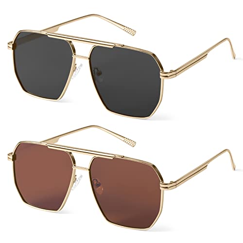 Image of 3 Pack Round Retro Sunglasses for Women Men, UV400 Protection