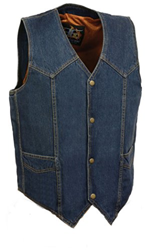Image of Men's 100% Cotton Basic Denim Vest 3X (50) Blue