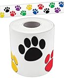 Teacher Created Resources Colorful Paw Prints Straight Rolled Border Trim - 50ft - Decorate Bulletin Boards, Walls, Desks, Windows, Doors, Lockers, Schools, Classrooms, Homeschool & Offices