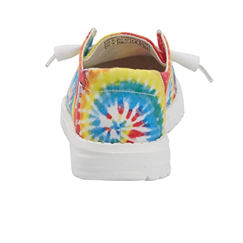 Image of HEYDUDE Women's Wendy Mandala Tie Dye Size 10 | Women's Shoes | Women's Lace Up Loafers | Comfortable & Light-Weight