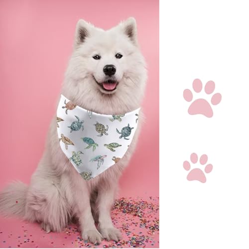 Bandana pour chien tortue de mer écharpe été chiot et cadeau vie océan