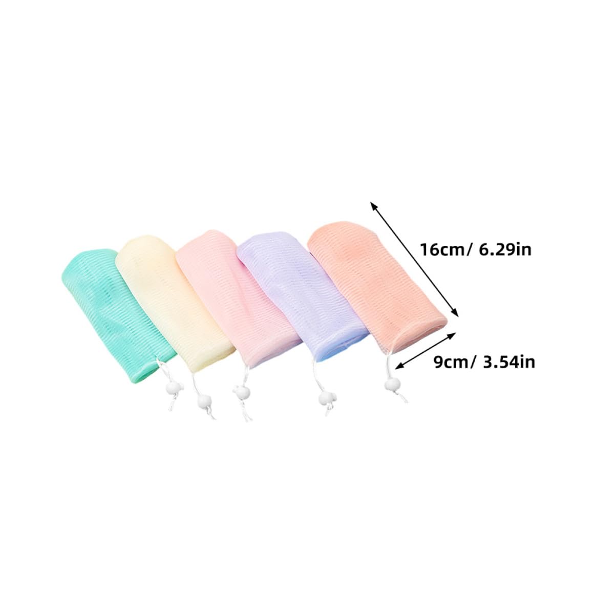 Baluue 5Pcs Colored Soap Bags Mesh Exfoliating Soap Pouches Durable Shower Soap Holders for Handmade Soap Facial Cleansers Body Wash Lightweight Versatile for Home Travel Use