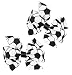 Hip Girl Boutique 2pc 3" White Soccer Grosgrain Ribbon Pinwheel Hair Bow Alligator Clips